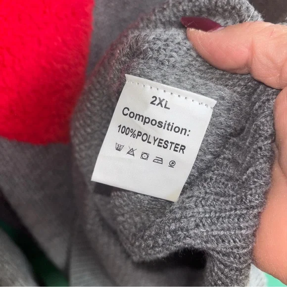 2x gray Sweater with Red Heart Accents - Picture 5 of 6